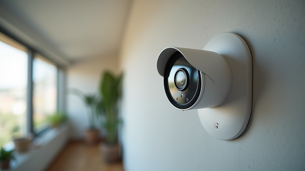 Eye-level view of a modern home security system