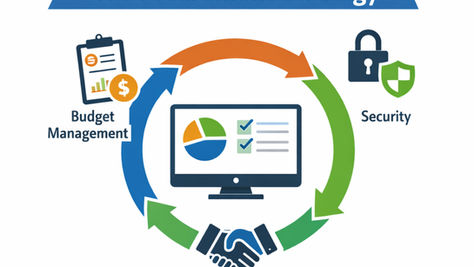 it procurement graphic with a breakdown of steps identified with icons