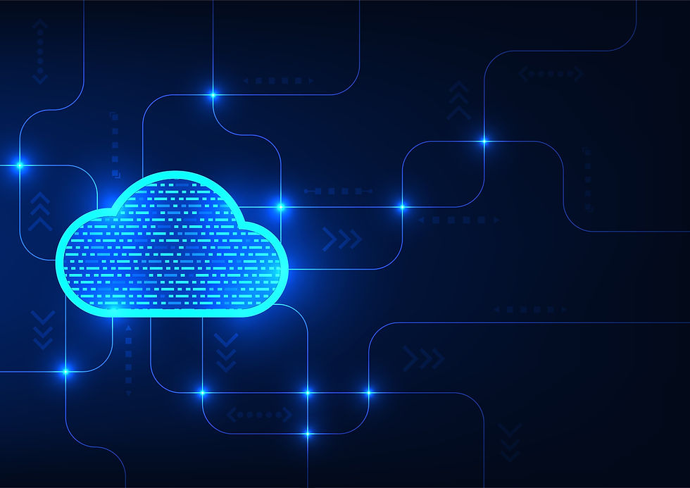 picture of blue cloud with a tech background