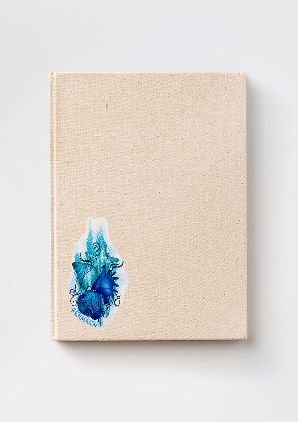 Miniaturbild: Vinyl-Aufkleber Schrift Fehmarn Muscheln Seestern Blau Türkis Handgefertigt Witterungsbeständig Außen Innen Hochwertig Meer