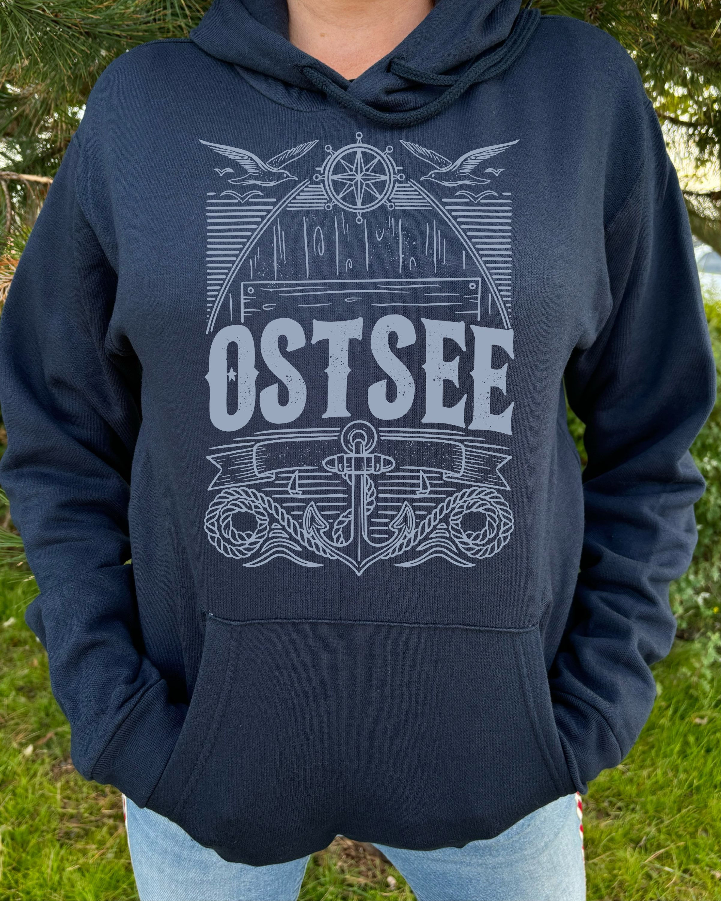 Ostsee Hoodie in Vintage-Stil in 5 verschiedenen Farben