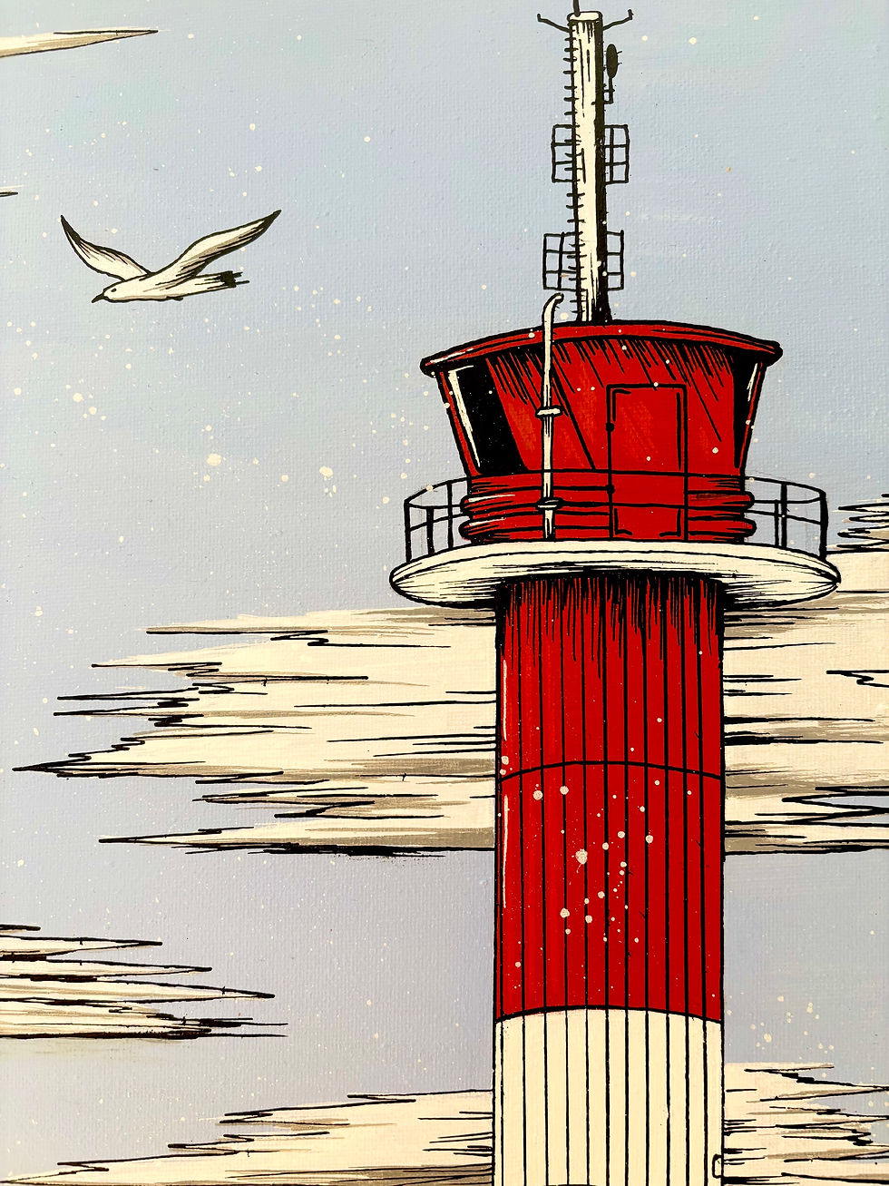 Miniaturbild: Marienleuchte Fehmarn Acrylgemälde / Originalgemälde 30x40 cm