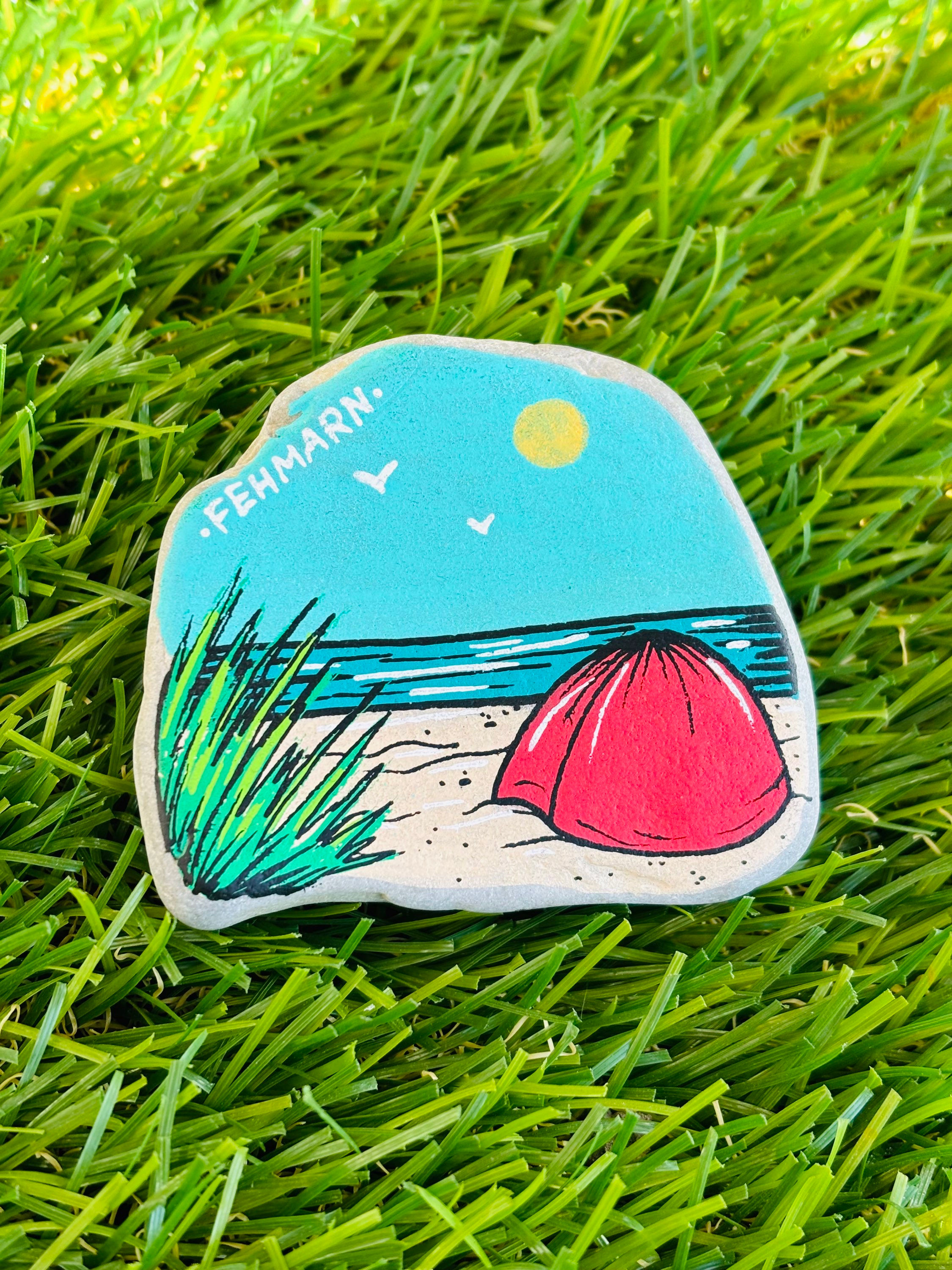 Fehmarn Stone Handgemalter Stein Fehmarn Strand