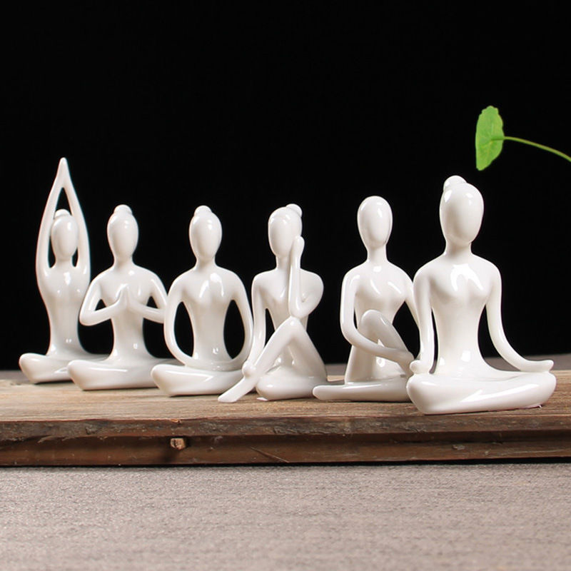Abstract Yoga Girl Ceramic Home Decor Figurine