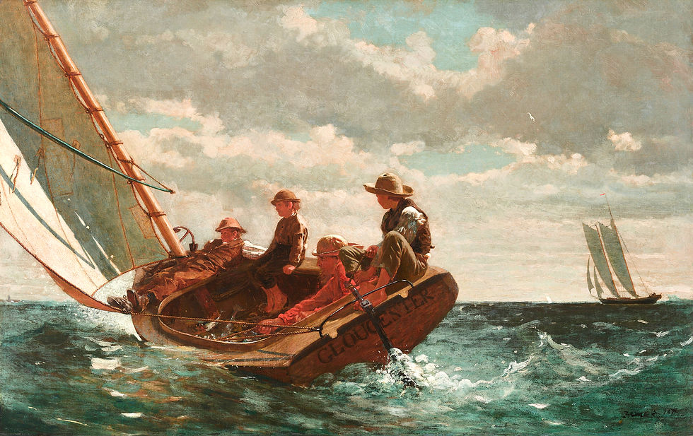 Fig. 3. Winslow Homer, Breezing Up (A Fair Wind), 1873-1876, Public Domain