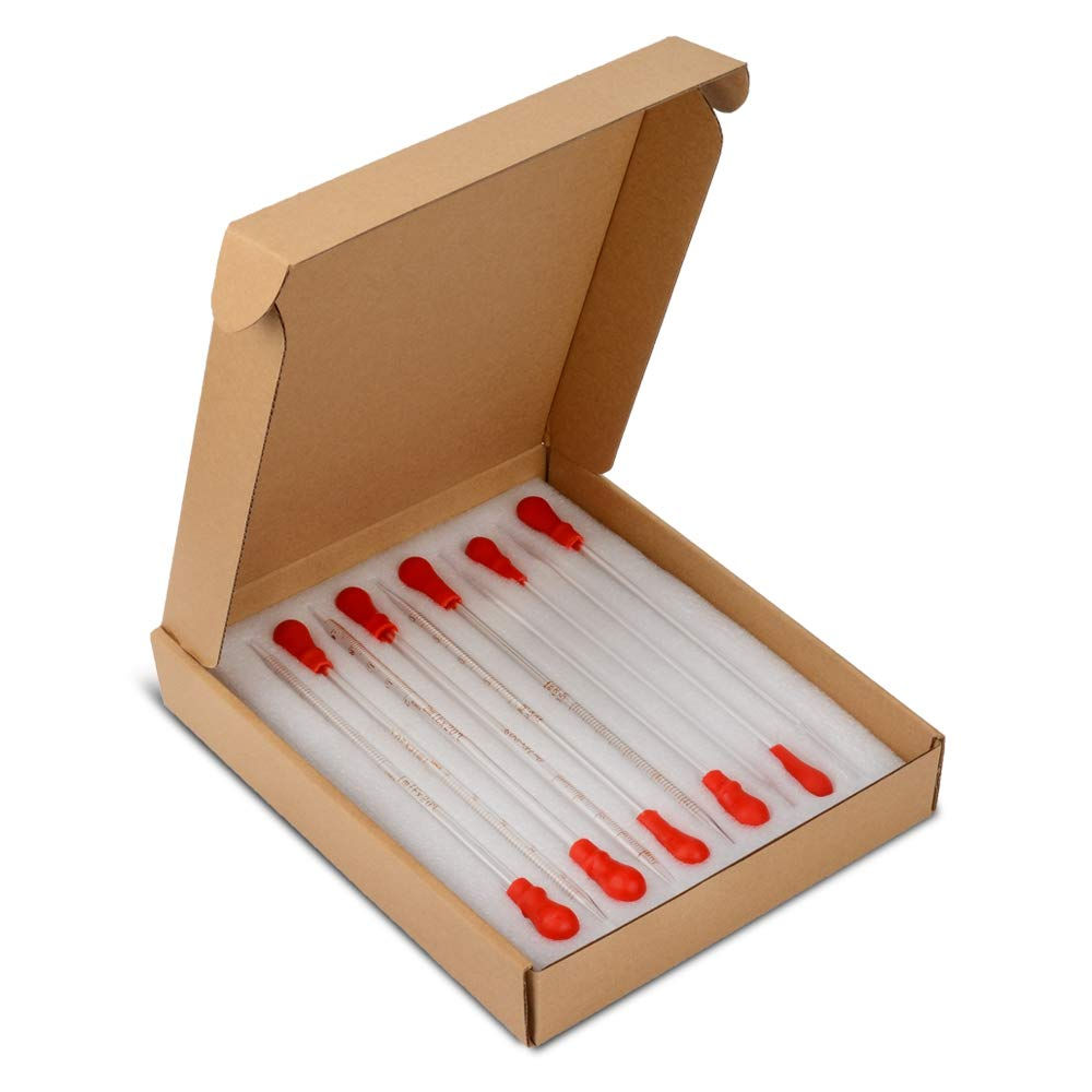 10-Pack Glass Dropper Pipettes (Graduated 0.5ml,1ml,2ml; Non-Graduated 1ml,3ml)