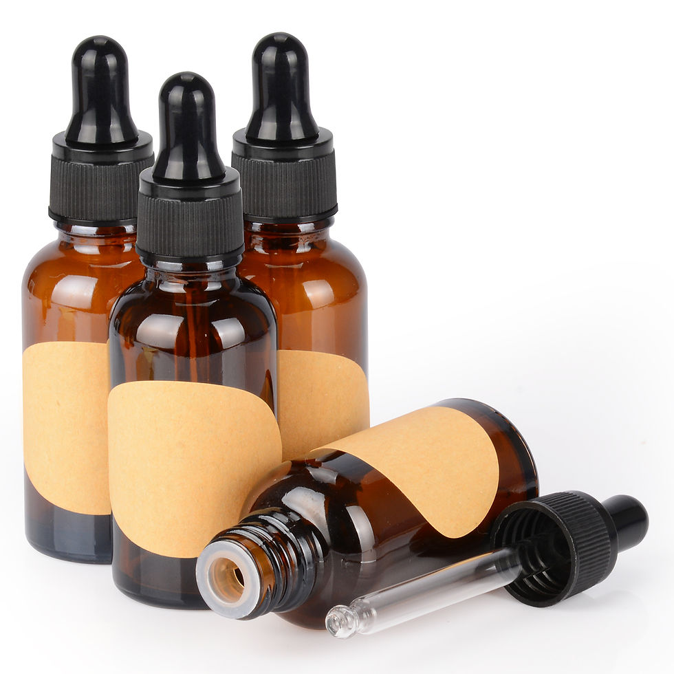 Thumbnail: 30 mL Amber Dropper Bottle, Glass Dropper w/ Inner Plug and Label