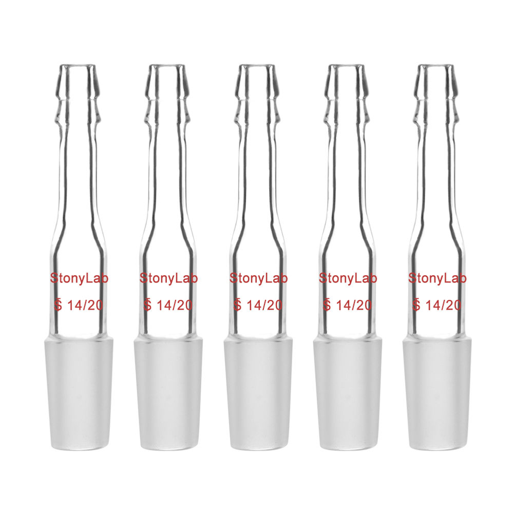 Straight Inlet Adapter with Male Joint, 10mm Hose Connection, 5-Pack