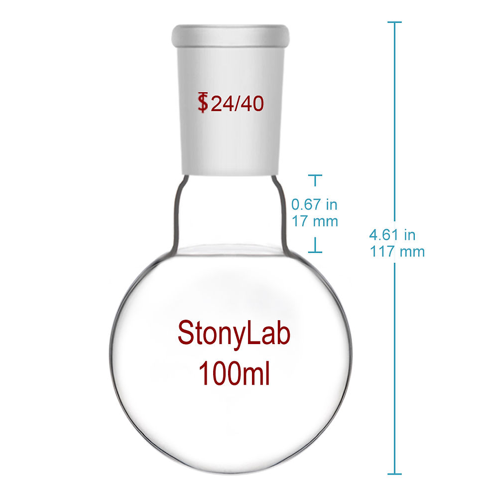 Thumbnail: Short Neck Round Bottom Flask, Single Neck Heavy Wall Flask RBF, 24/40 Joint
