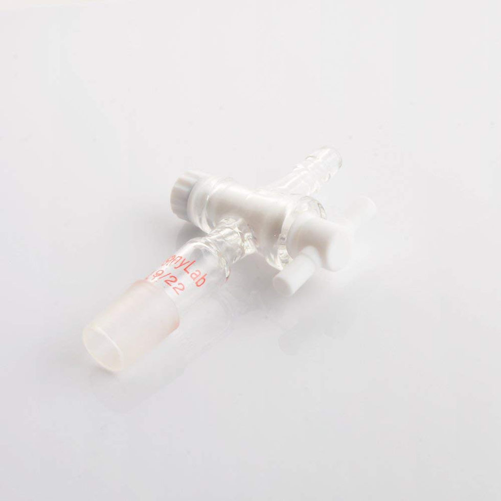 Thumbnail: Vacuum Flow Control Adapter Straight with PTFE Stopcock and Hose Connection