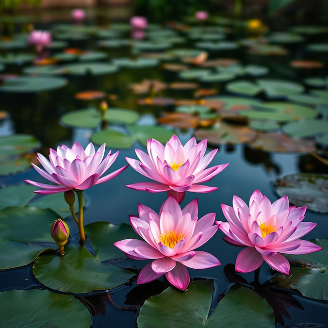 zen fleurs eau lac nature.jpg