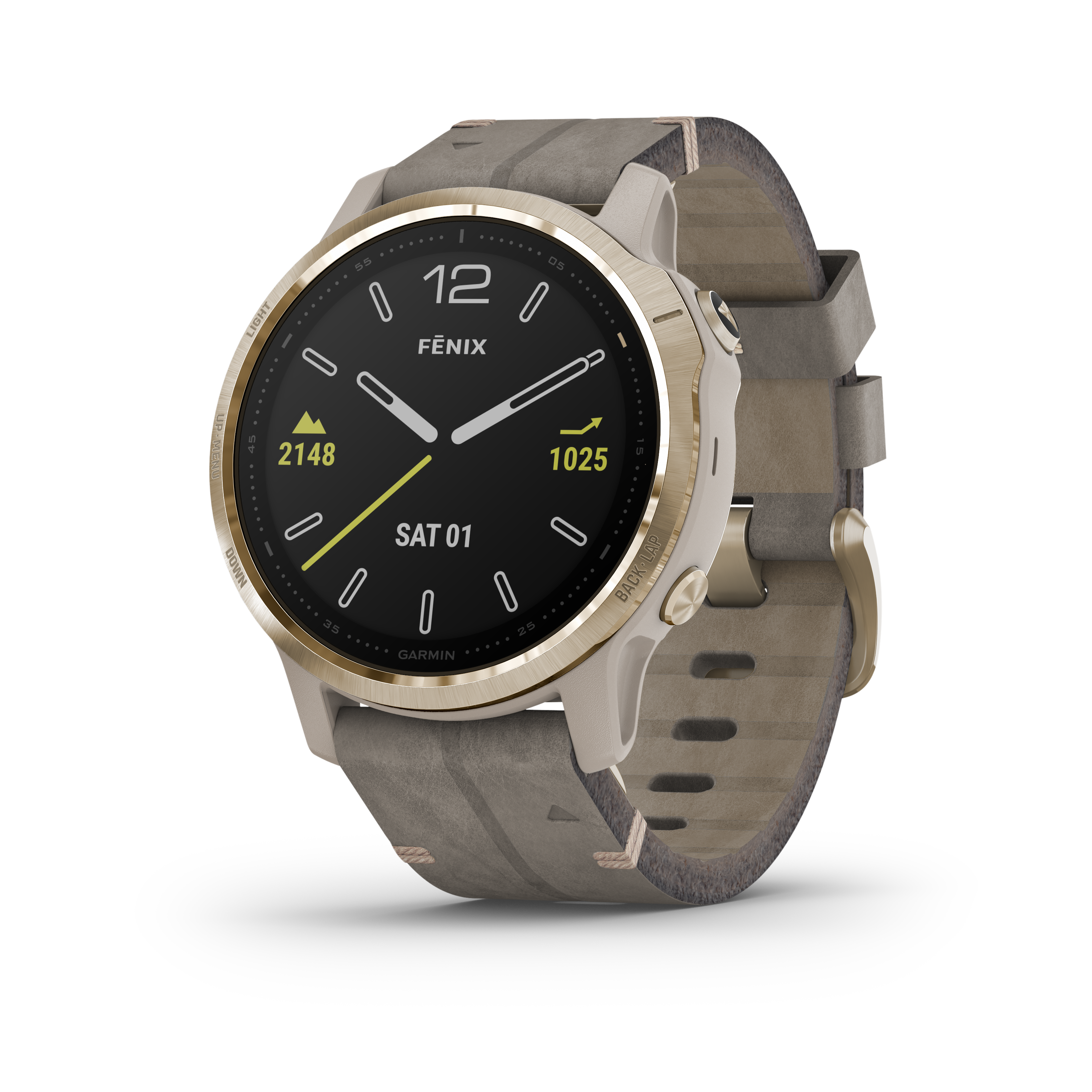 fēnix 6S Gold Tone avec bracelet en Daim gris