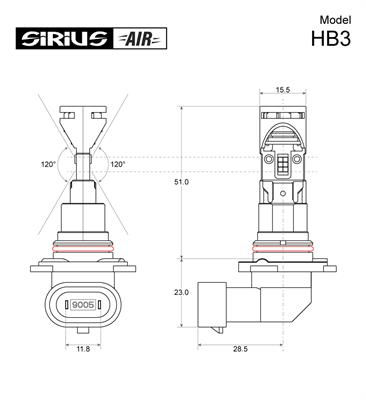 Miniature : KIT PHARES LED SIRIUS HB3 12V 6500K AVEC VENTILATEUR