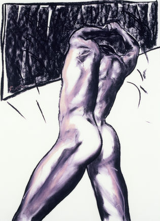 Life drawing of a man by Wellington artist Rebecca Mooney