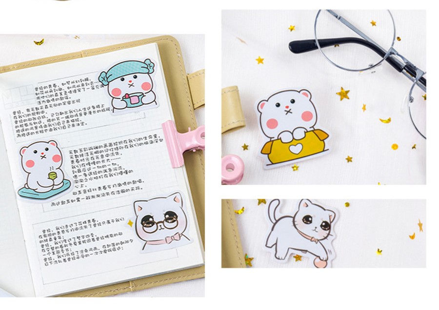 Thumbnail: CAJA STICKER GATITO BLANCO CUTE