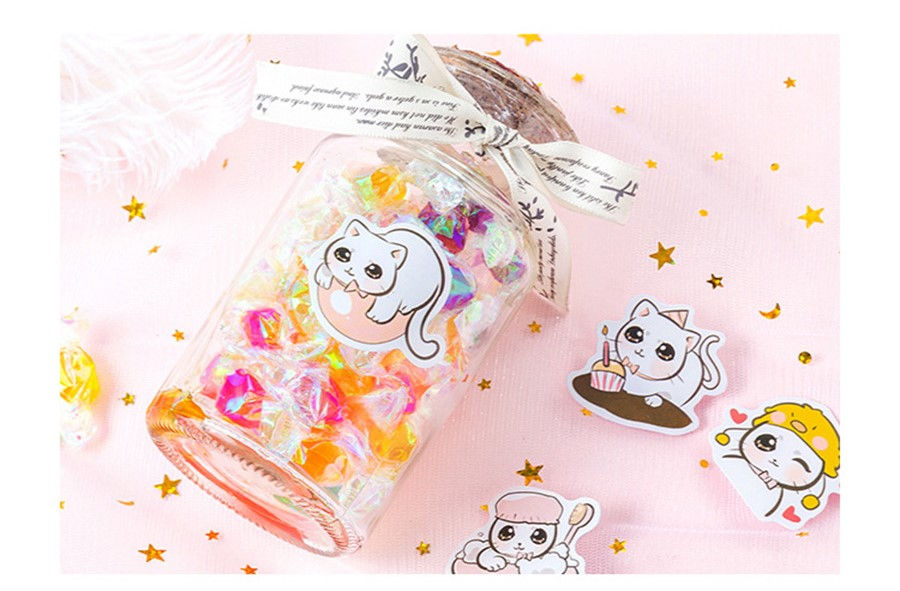 Thumbnail: CAJA STICKER GATITO BLANCO CUTE