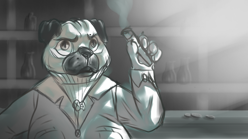 Smoking pug / 20 minutes sketch