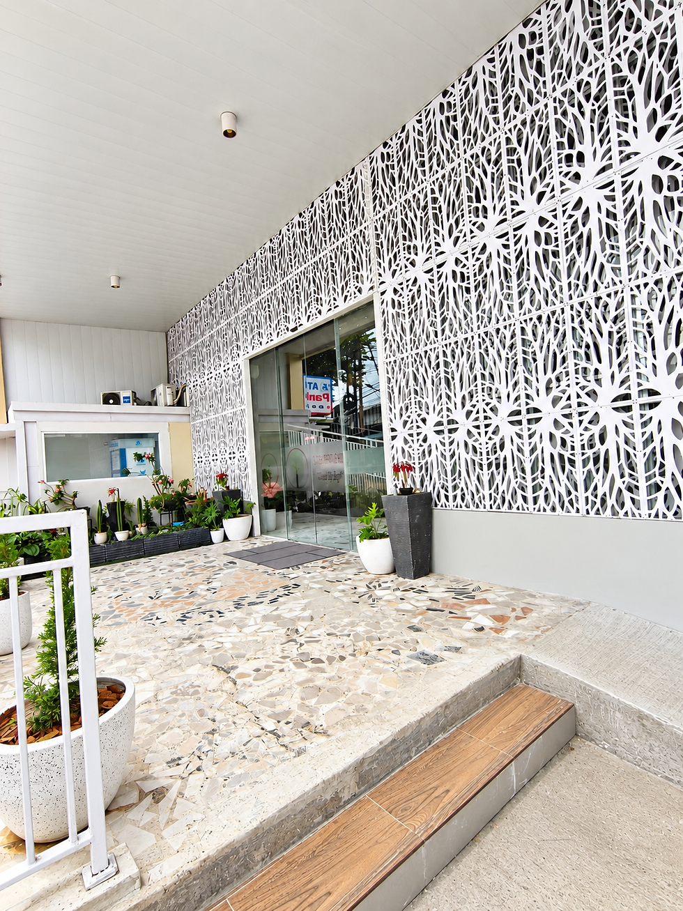 Modern Architectural Entrance with Lush Planters (2)