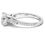 Thumbnail: 3 Stone Round Tapered Baquette Diamond Engagement Ring 14k White Gold