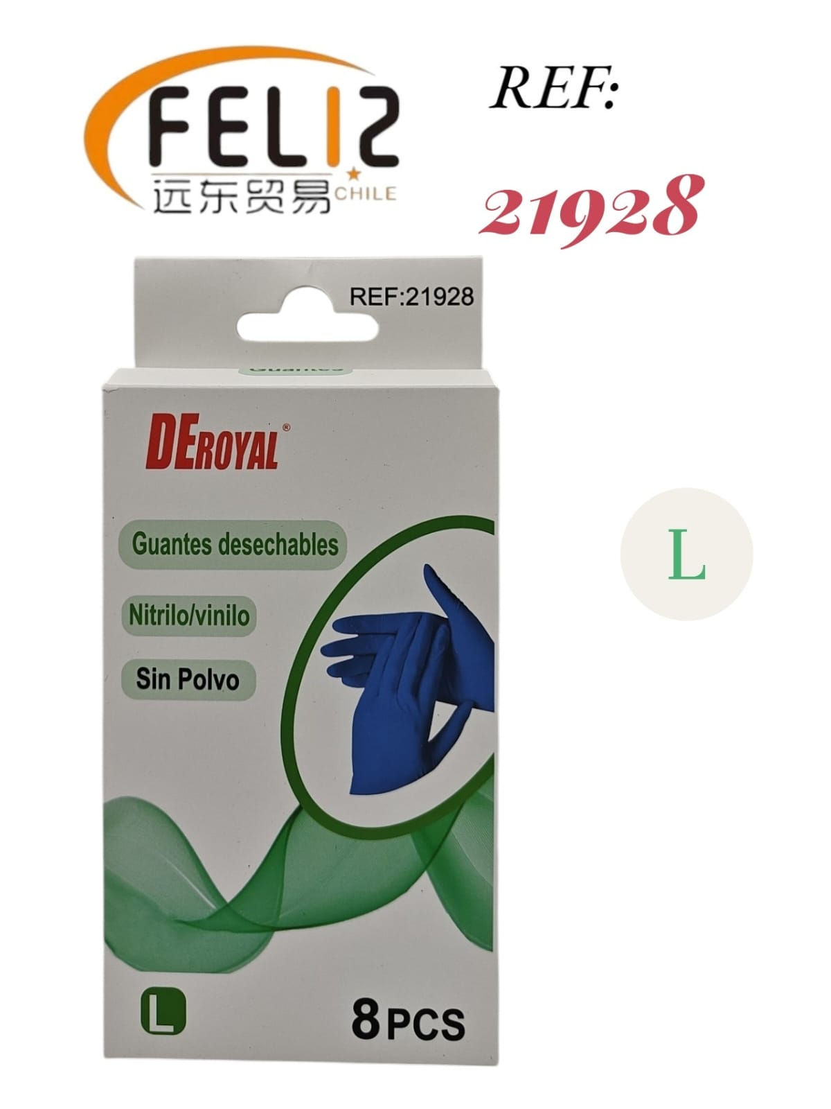 Guantes vinilo/nitrilo x8 - XL