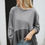 Thumbnail: Medium Grey Waffle Long Sleeve Ruffled Patchwork Top