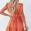 Thumbnail: Orange V Neck Ruffles Open Back A-line Mini Dress