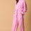 Thumbnail: Bonbon Solid Color Drawstring Long Sleeve Top and Pants Set