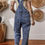 Thumbnail: Sail Blue Denim Bib Straight Leg Jumpsuit with Pockets 