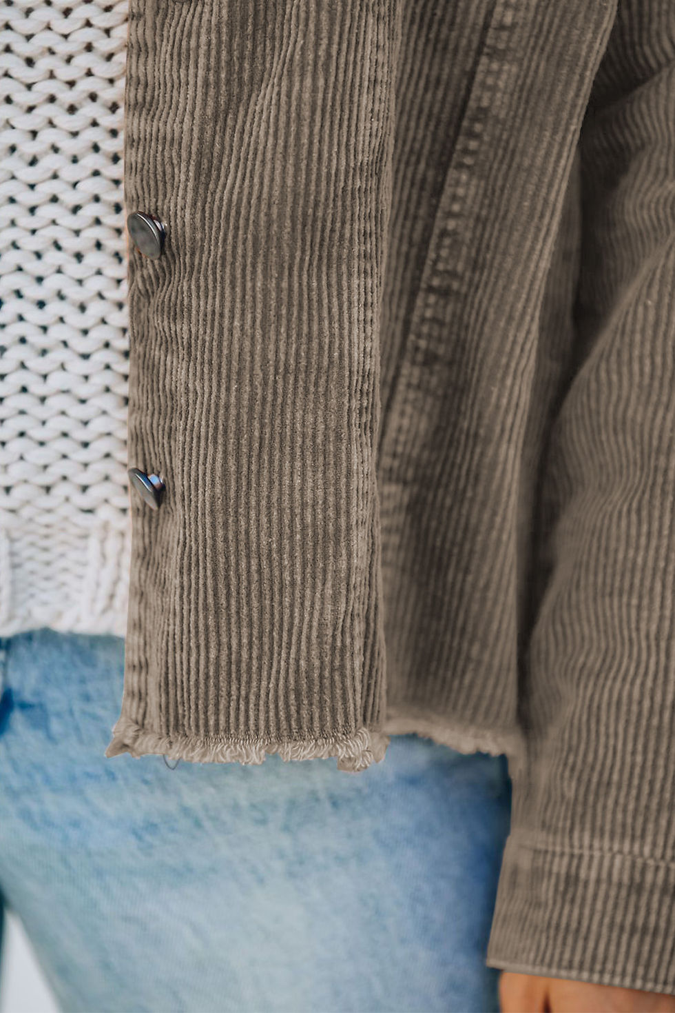 Thumbnail: Corduroy Pocket Buttoned Jacket