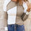 Thumbnail: Tan Colorblock Stitch Top
