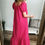Thumbnail: Rose Ginham Check Bubble Sleeve Ruffled Maxi Dress