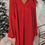 Thumbnail: Fiery Red Textured Ruffled Trim V Neck Loose Fit Mini Dress