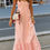 Thumbnail: Pink V Neck Flutter Sleeve Smocked Bodice High Waist Ruffle Maxi Dress