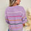 Thumbnail: Orchid Petal Striped Half Sleeve Drop Shoulder Sweater