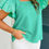 Thumbnail: Mint Green Flutter Sleeve Square Neck Top