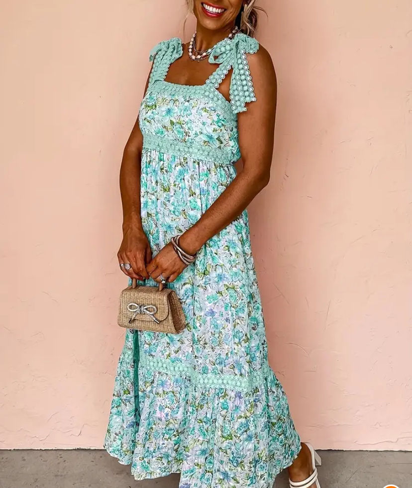 Thumbnail: Green Floral Tie Maxi