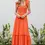 Thumbnail: Orange Smocked Flutter Dress
