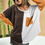 Thumbnail: Brown Color Block Patchwork Chest Pocket Long Sleeve Top