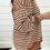 Thumbnail: Brown Stripe Colorblock Drop Shoulder Oversize Sweatshirt