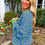 Thumbnail: Sky Blue Stripe Trimmed Round Neck Drop Shoulder Loose Sweater