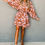 Thumbnail: Brown Floral Puff Sleeve Smocked Waist Layered Dress