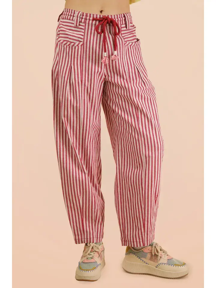 Thumbnail: Striped Barrel Denim Pants