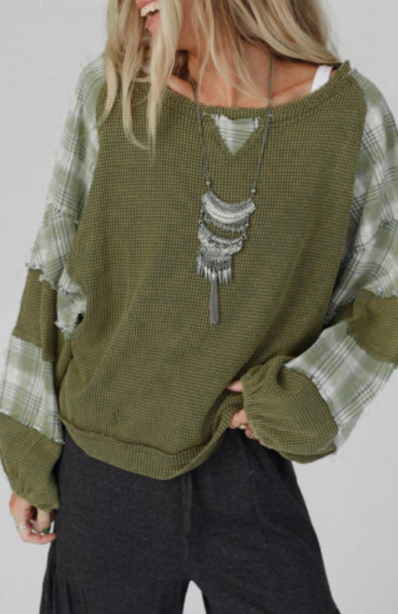 The Waffle Plaid Top