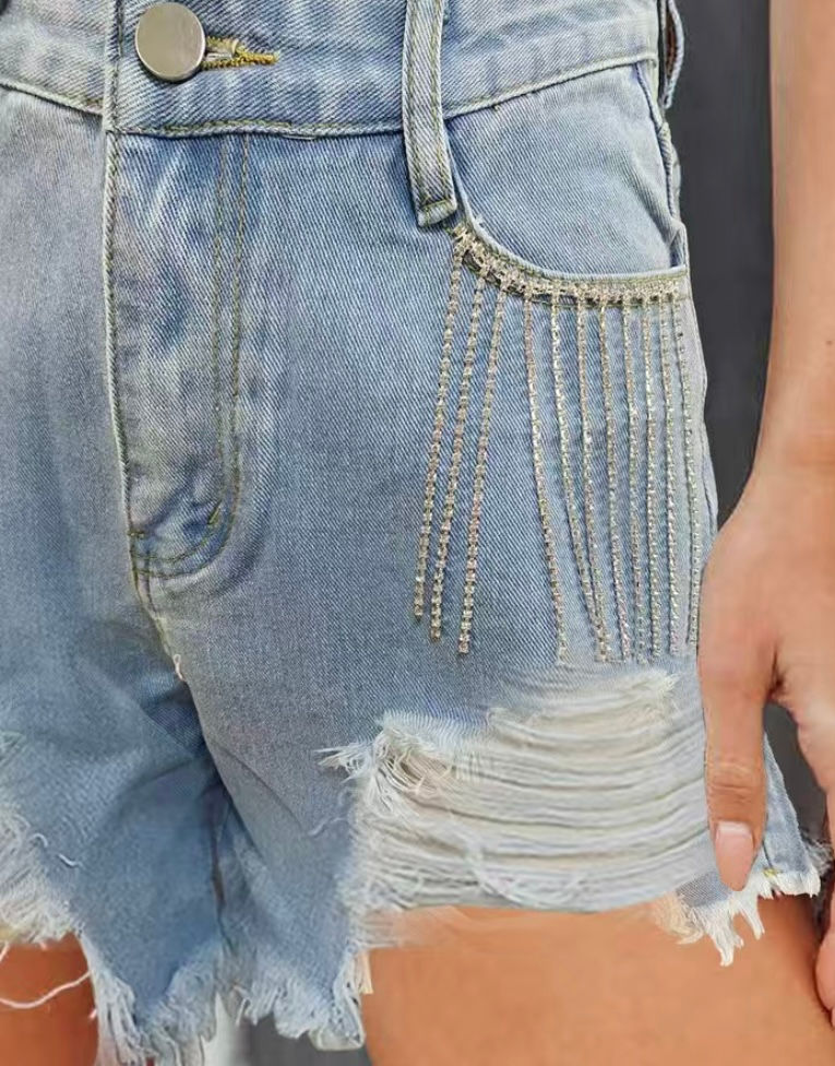 Thumbnail: Rhinestone Trim Shorts