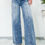 Thumbnail: Dusk Blue Central Seamed Wide Leg High Waist Jeans