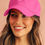 Thumbnail: Rose Red Smile Face Embroidered Curved  Baseball Cap