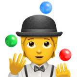 Personnage jonglant avec trois balles colorées symbolisant les multi rôles d'un chef d'entreprise
