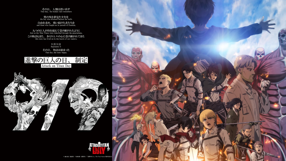 El 9 de septiembre queda registrado oficialmente como el Día de Attack on Titan