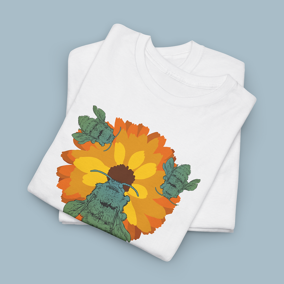 Thumbnail: £ Green Bees on Yellow Flower