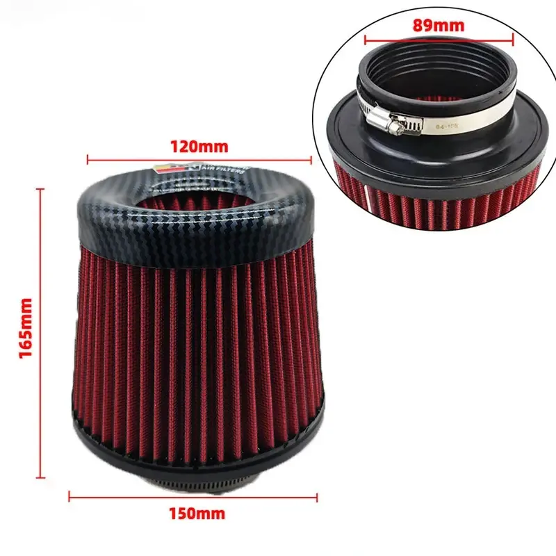 Thumbnail: KN Intake Air Filter 3 Inch 76mm Car Motorcycle Universal High Flow Air Filter